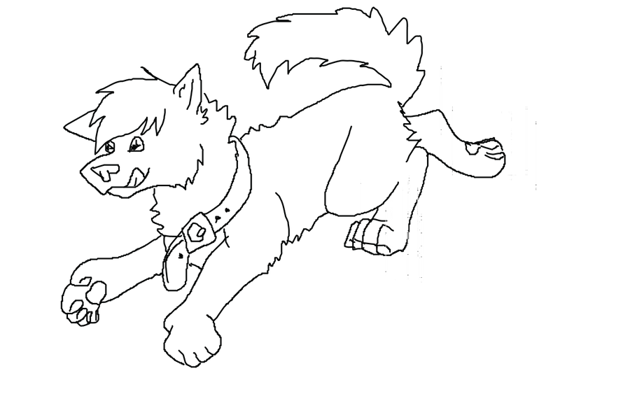 dog running lineart