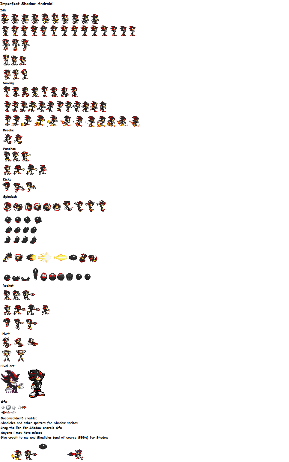 Shadow Android Sprites