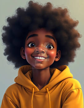 Happy Black Boy Illustration