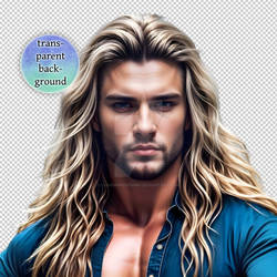 Man With Long Blond Hair PNG Without Background 3