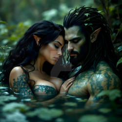 Sensual Fantasy Couple Dryads