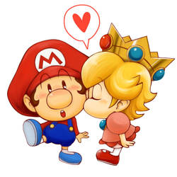 Baby Mario and Baby Peach