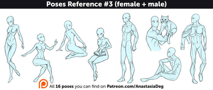 Poses Reference #3 (female + male)