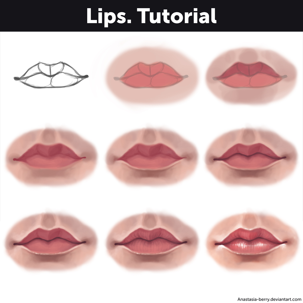 Simple 2d Lips Lips. Tutorial by Anastasia-berry on DeviantArt