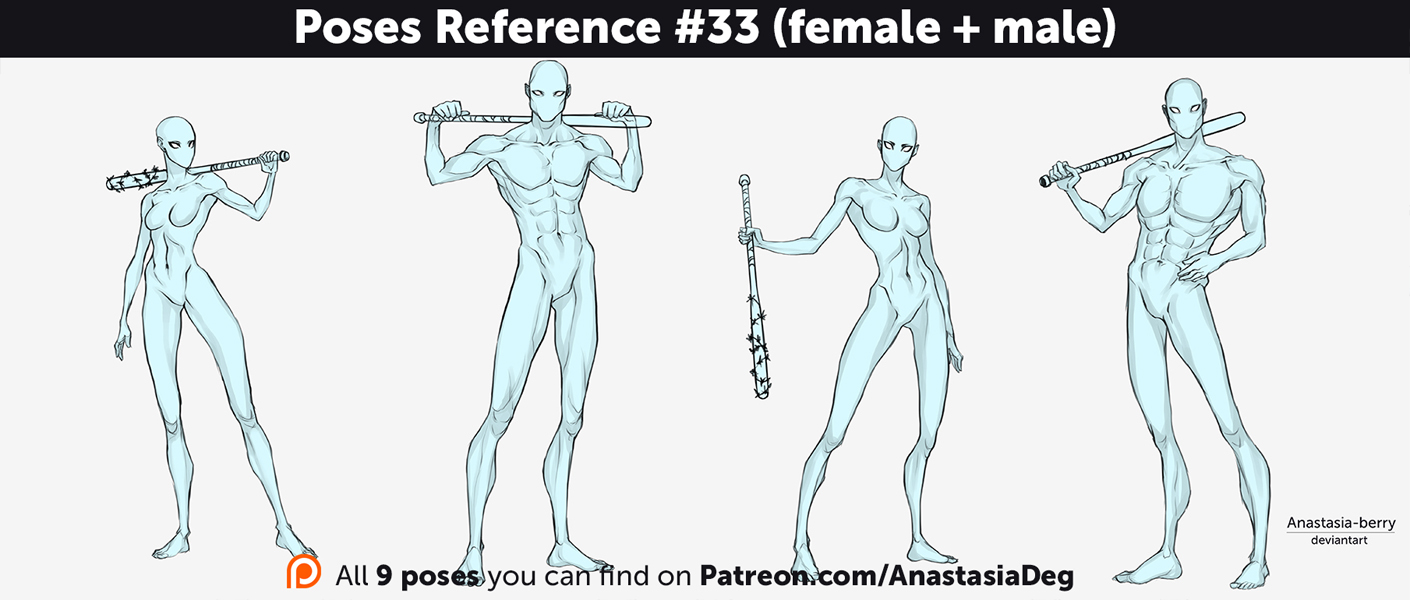 Poses Reference #33 (female + male)