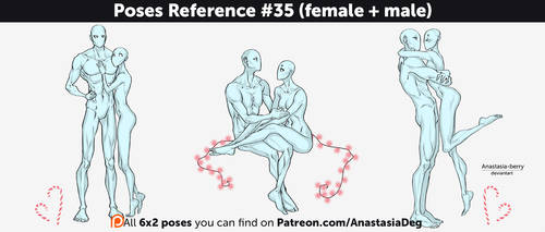 Poses Reference #35 (female + male)