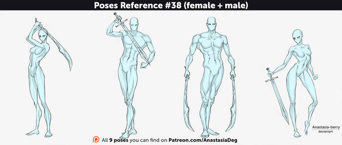 Poses Reference #38 (female + male)