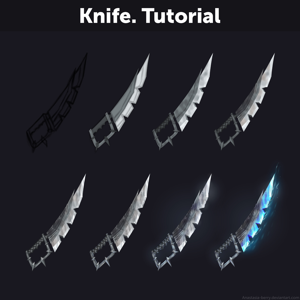Knife Drawing - How To Draw A Knife Step By Step