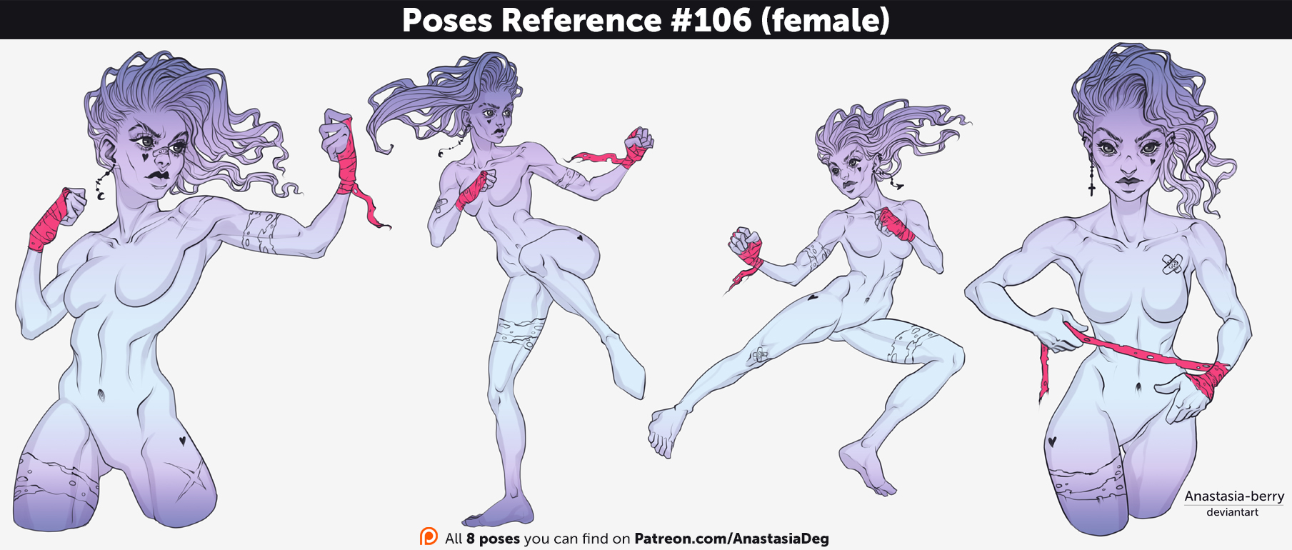 female fighting poses