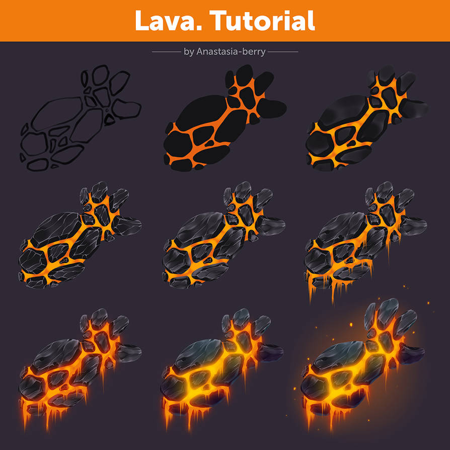 Lava. Tutorial by Anastasia-berry on DeviantArt
