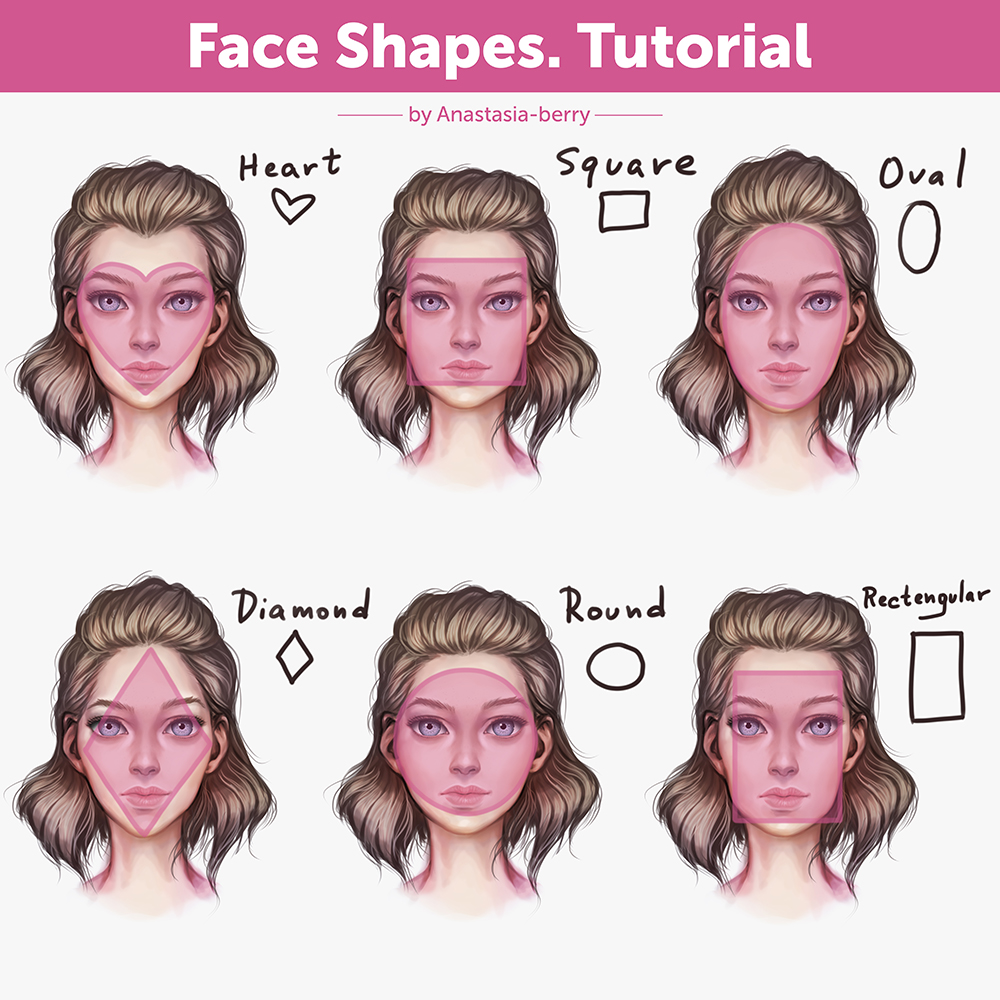 Face Shape Tutorial Face Shapes. Tutorial by Anastasia-berry on DeviantArt