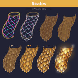 Scales for Armor, Dragon, Snake. Tutorial