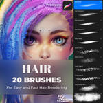 Procreate Brushes | Hair Brush Set by Anastasia-berry