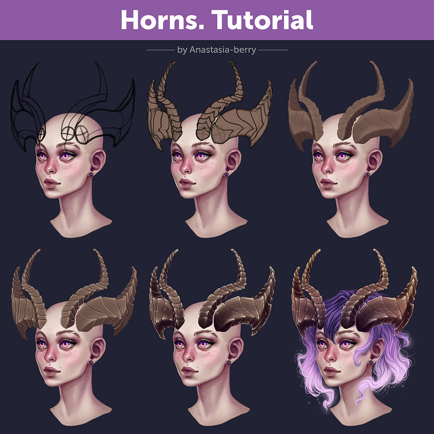 Horns Restyle Horns. Tutorial | How to Draw by Anastasia-berry on DeviantArt