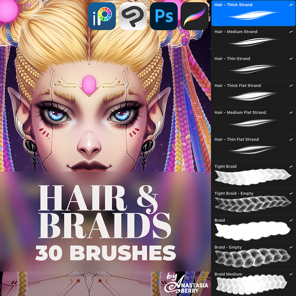 Hair and Braids Brushes