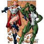 She Hulk and Power Girl COLORS