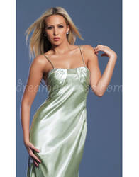 Satin Sheath/Column Spaghetti Straps Ruching Beadi