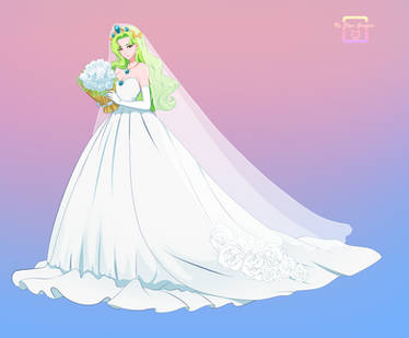 Emerald in a wedding dress