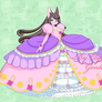 (open) Pink/Purple dress with gold roses