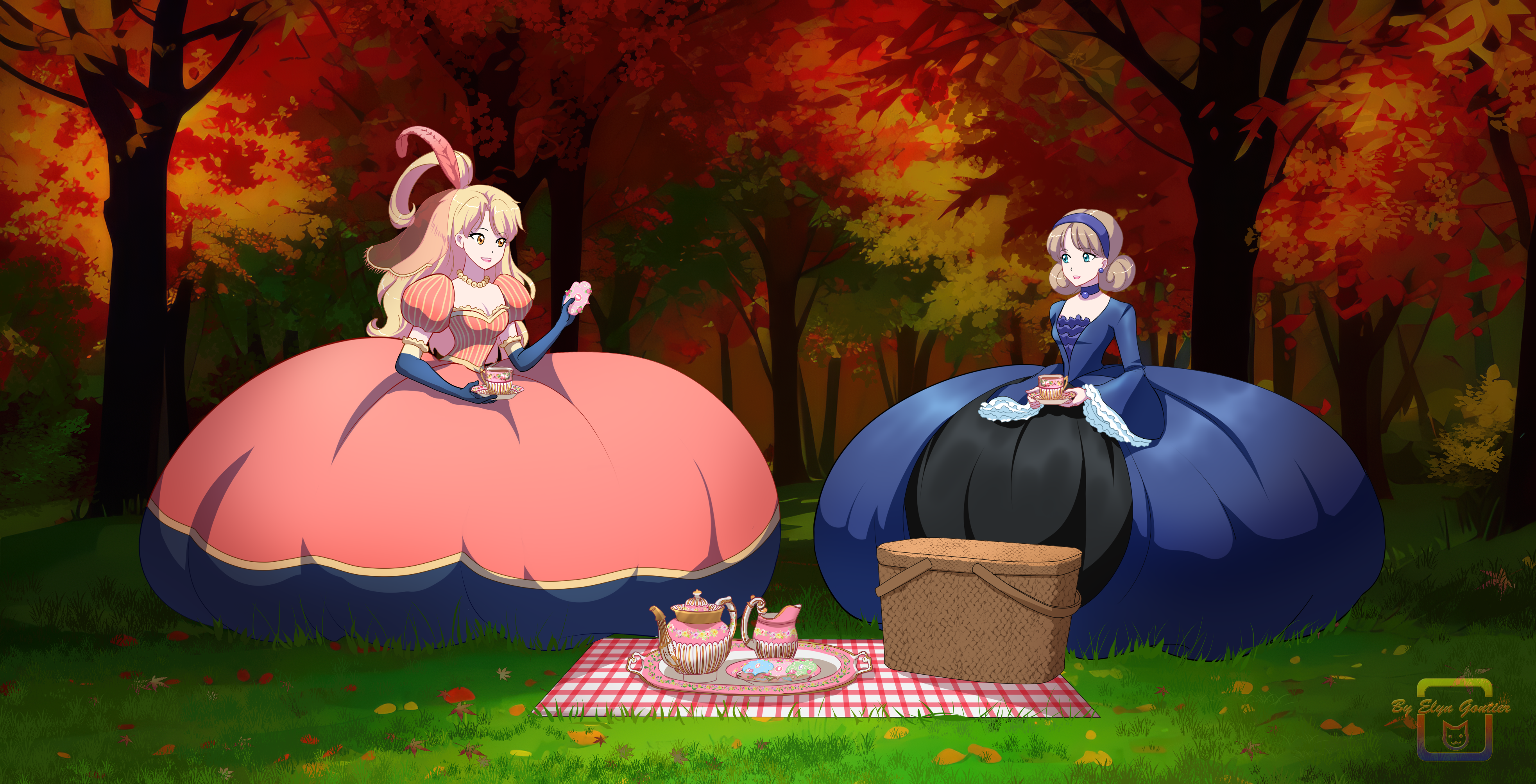 Sabrina and Vanessa's Autumn Tea Party (comm.)