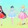 AU versions of the Inner Senshi (comm.)
