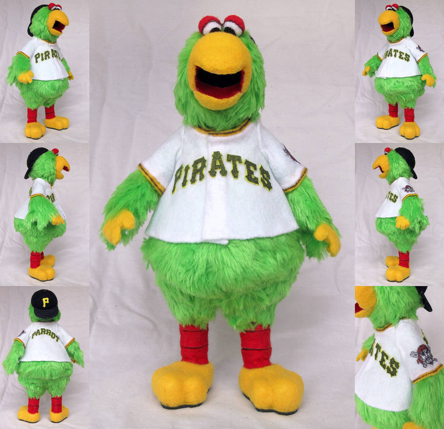 The mascot of the Pittsburgh Pirates, the Pirate Parrot, wears a