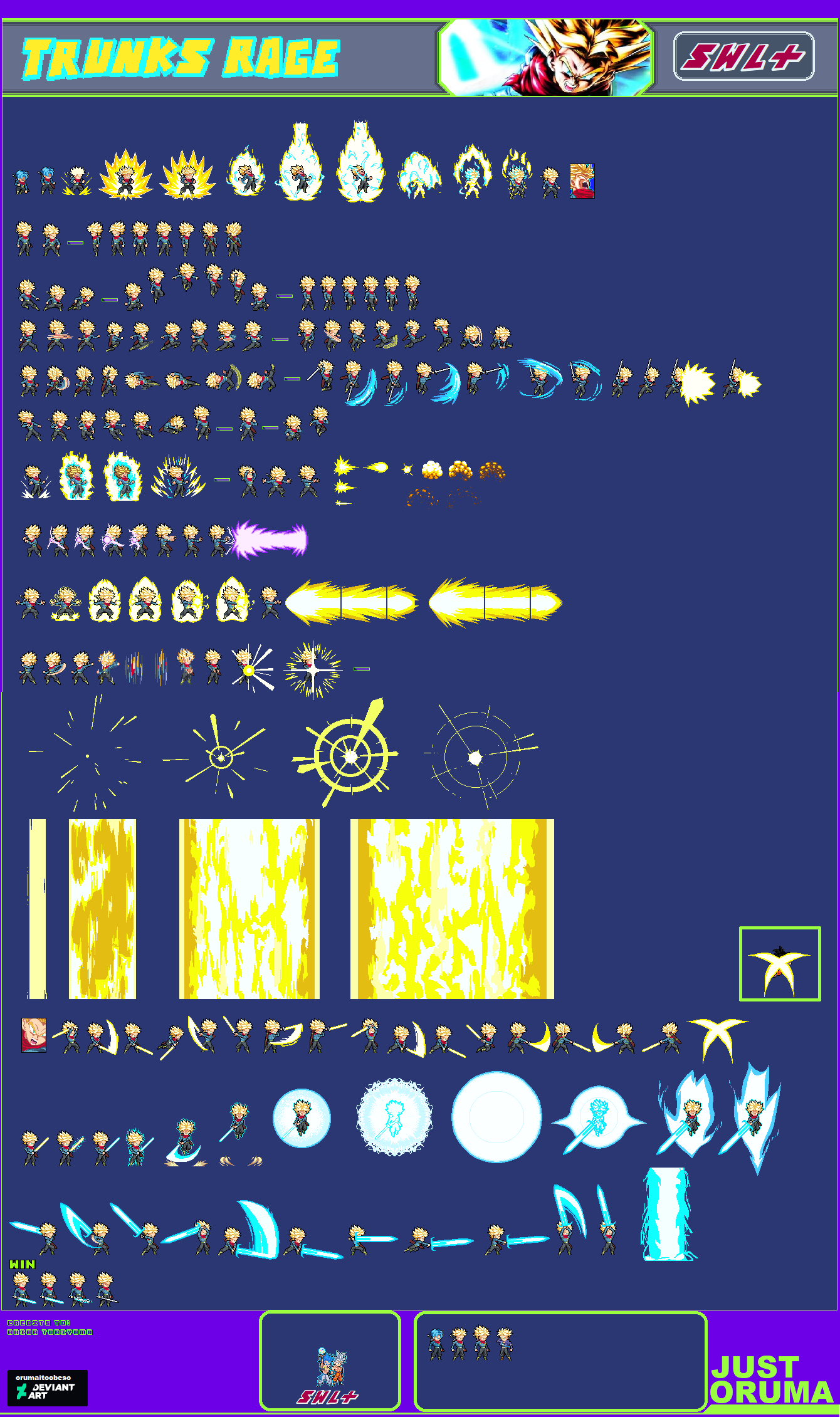 Trunks SSJ Rage Sprite Sheet SwlPlus by BlackSanYT on DeviantArt