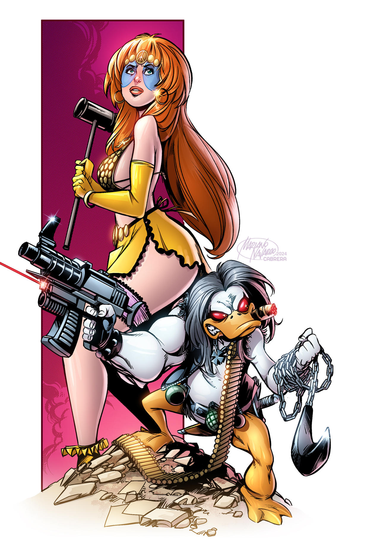 AMALGAM Comics - Lobo The Duck and Bevarlene