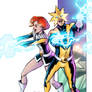 AMALGAM Comics -Electron and Living Lightning Lass