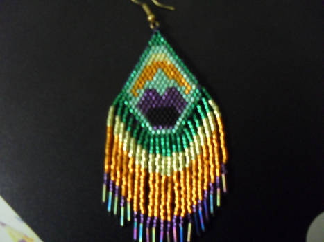 Peacock feather earing