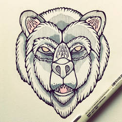 Bear Head tattoo design