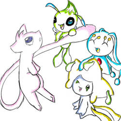 Mew, Celebi, Jirachi, Manaphy