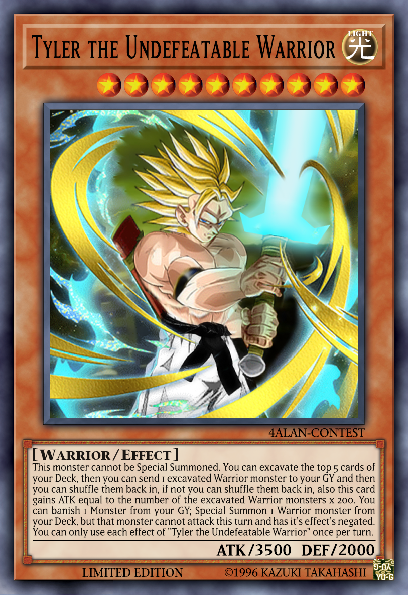 yugioh card tyler 1/1 'Yu-Gi-Oh!' Tyler the Great Warrior Card Sold for Over $300,000 USD