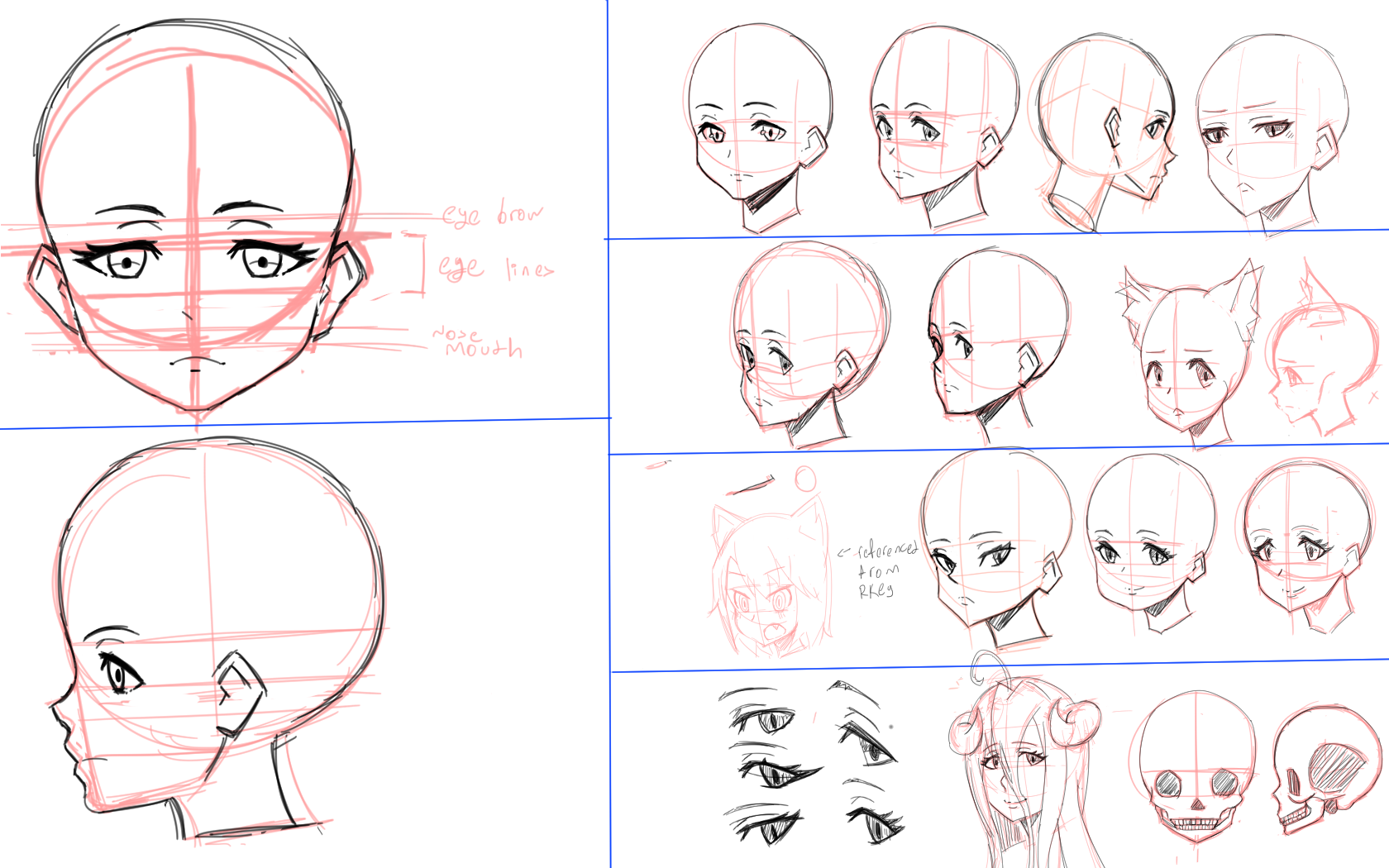 DarkLored's Practice Sheets: Head Proportions