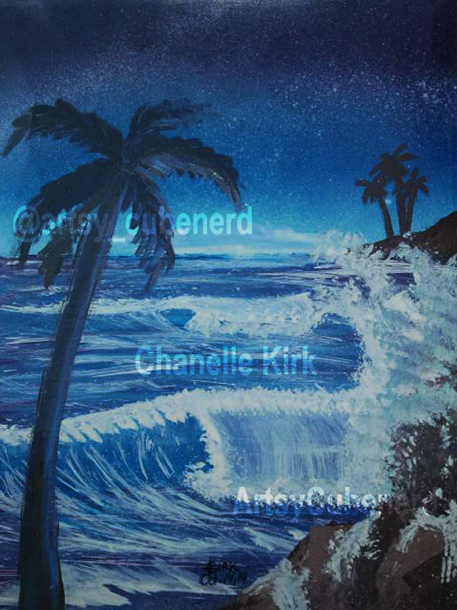 Seascape Spray Paint Art