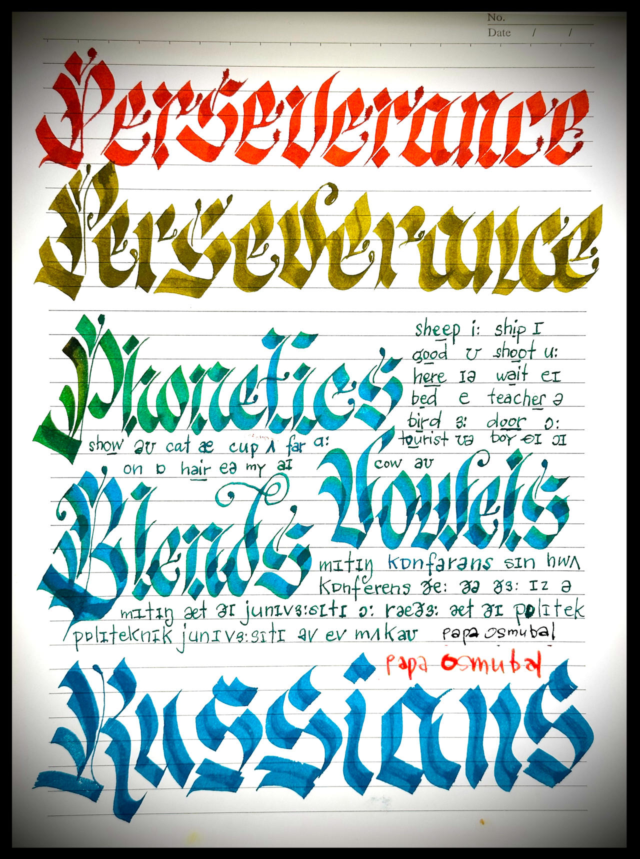 calligraphy- modified English script by PapaOsmubal on DeviantArt