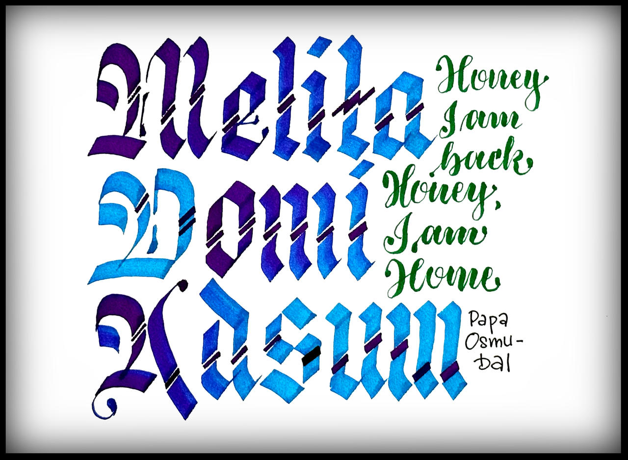 calligraphy- modified English script by PapaOsmubal on DeviantArt
