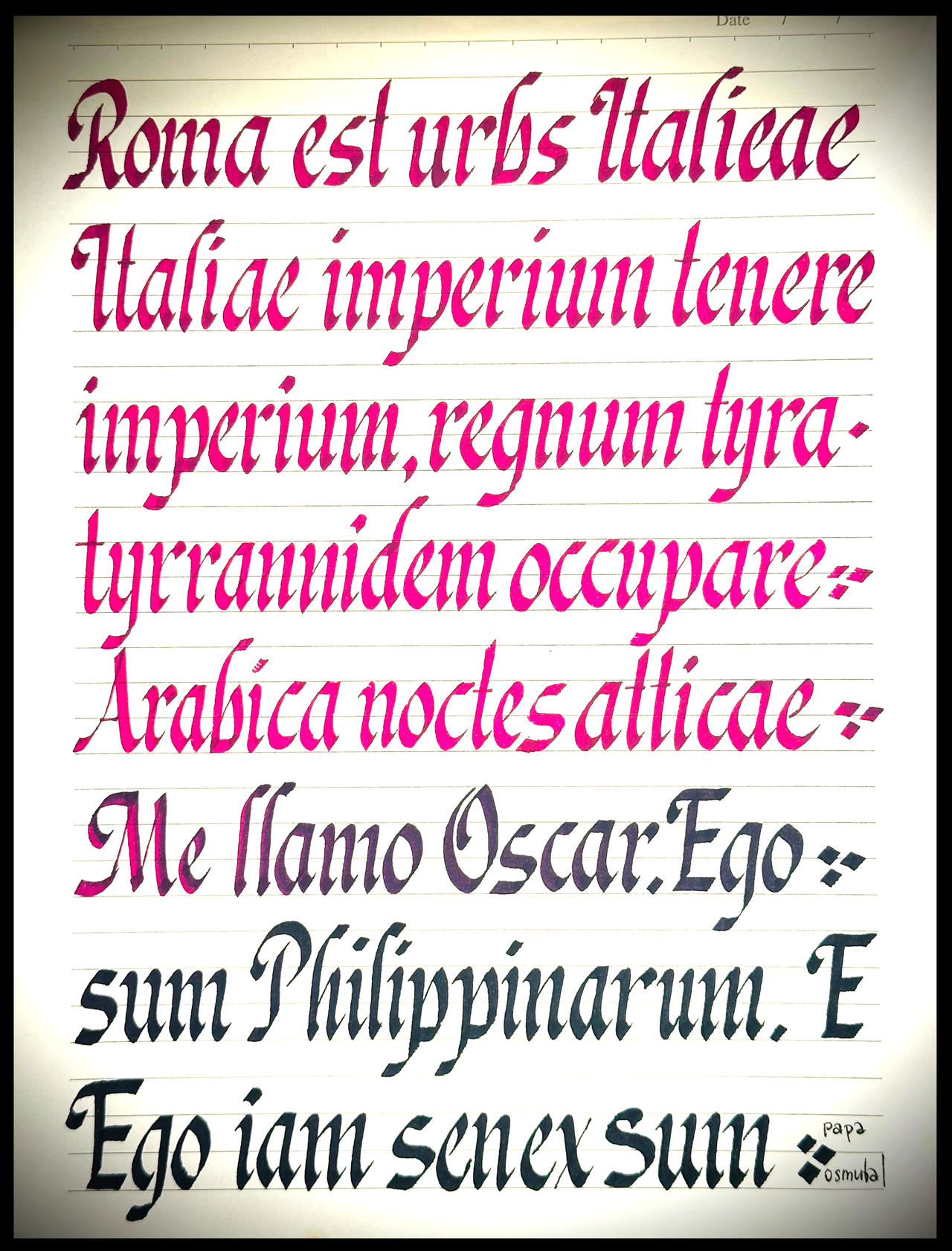 calligraphy- Roman Italics- modified parallel pen by PapaOsmubal on ...
