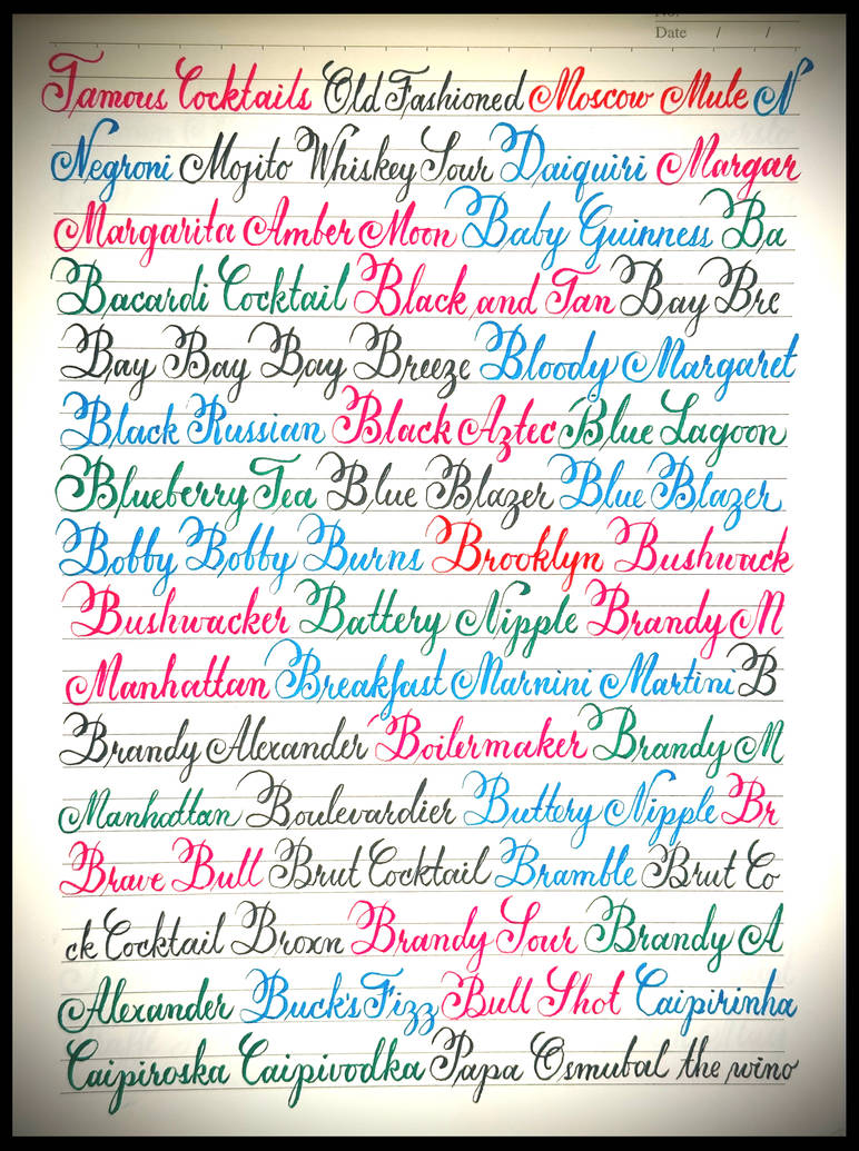 calligraphy- an exercise in cursive by PapaOsmubal on DeviantArt