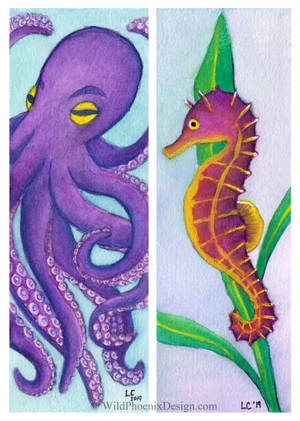 Sea Creatures Bookmarks by Wildphoenix22 Sea Creatures Bookmarks by Wildphoenix22