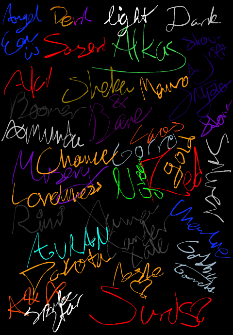 Signatures of my OCs..