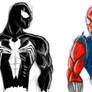 Symbiote and Scarlet Spidey