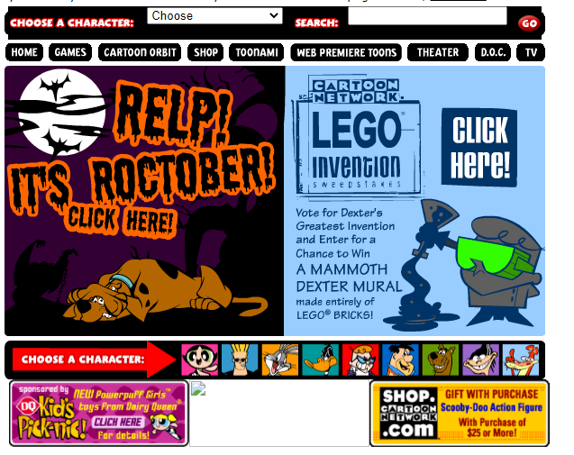 Cartoon Network in 1999 - Web Design Museum