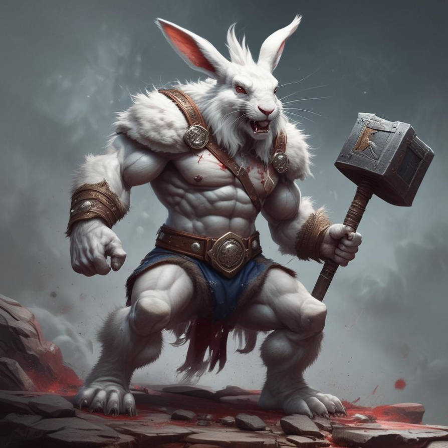 Bunny Rabbit Barbarian - beast of caerbannog by daddywu on DeviantArt