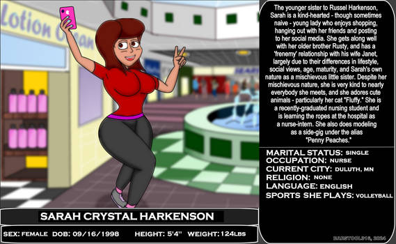 Character Bio: Sarah Crystal Harkenson