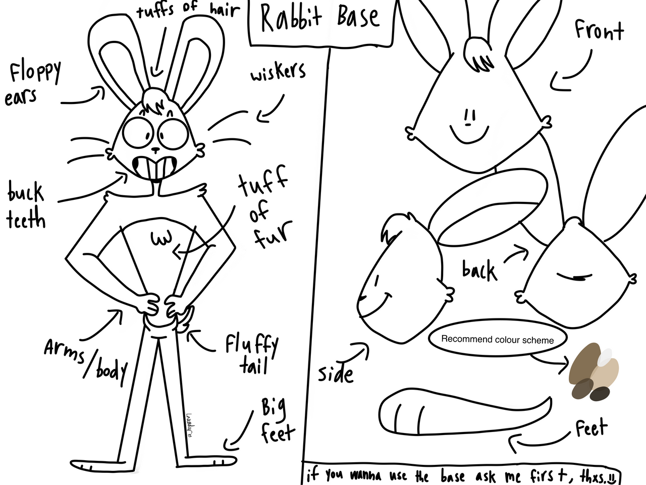 Rabbit base/ reference by LavenderTheKat on DeviantArt