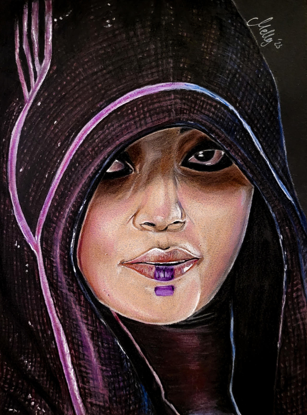 Kasumi - Mass Effect (Coloured pencil drawing) by legimel on DeviantArt