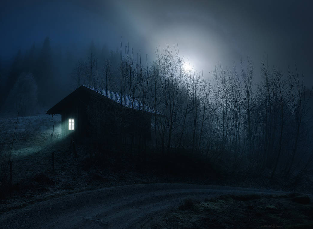 Ужасный ночной. Домик в лесу ночью. Дом в темном лесу. Страшный лес. Мрачный домик в лесу.