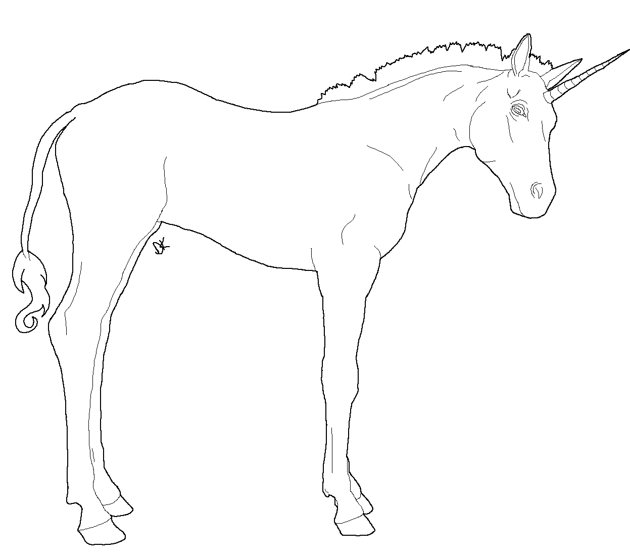 Filly Unicorn Lineart