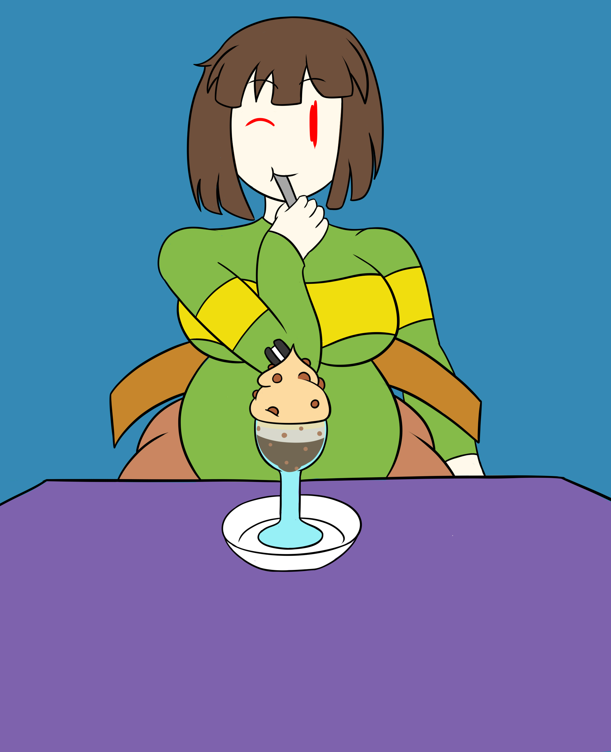 Chara Inflate Chara Weight Gain Sequence 2 by EweYuj on DeviantArt
